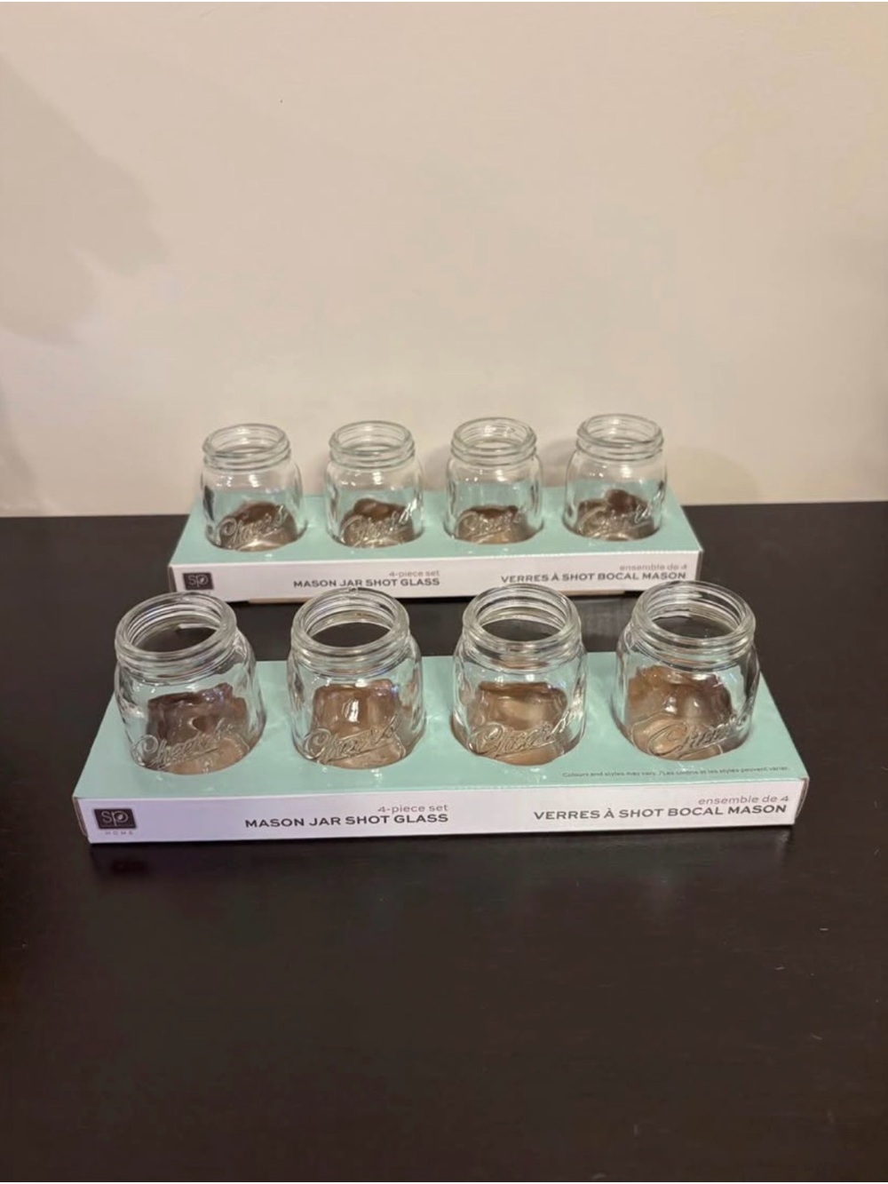 Clear Mason Jar Shot Glass Set – 4-Pack Clear Glass Vases